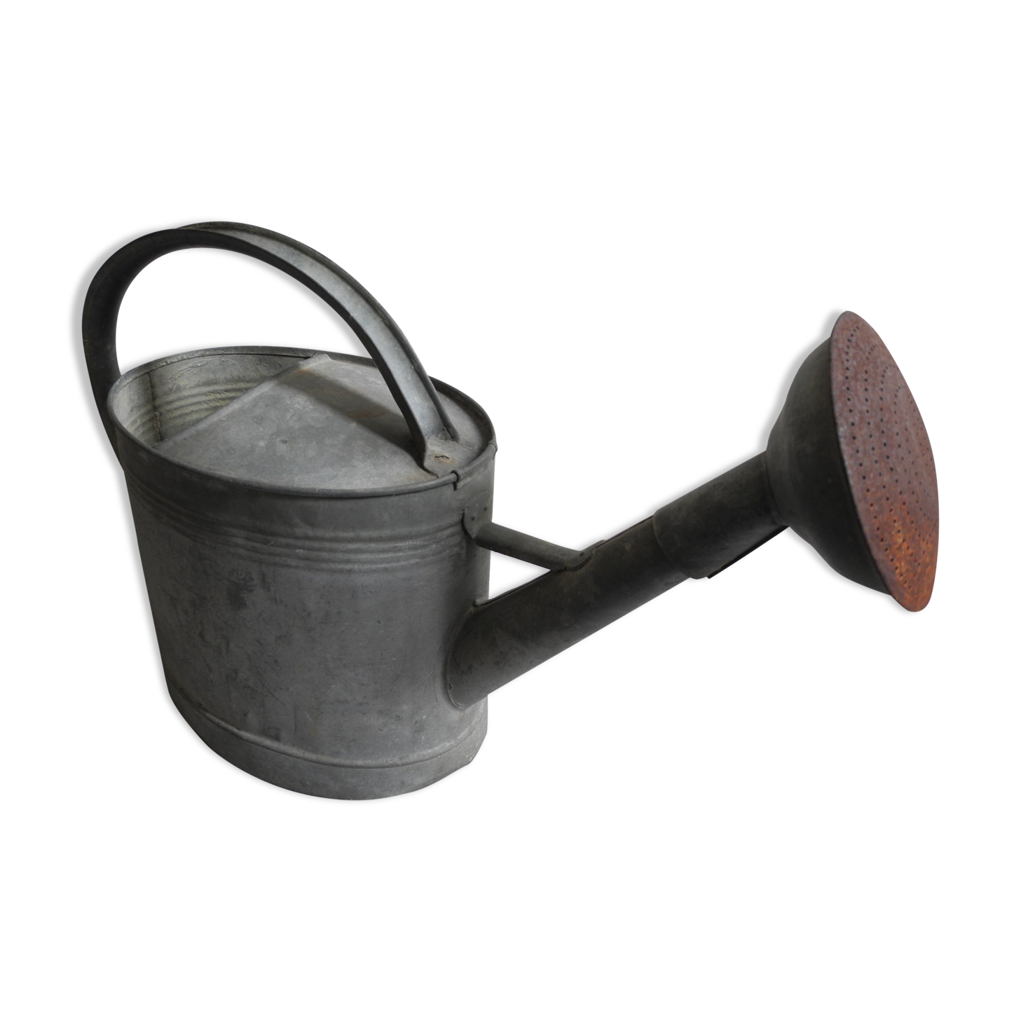 old zinc deco watering can