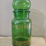 Green retro glass candy box
