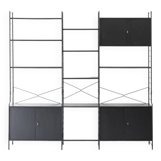 3-Bay shelving system by WHB in black, Germany, 1960s