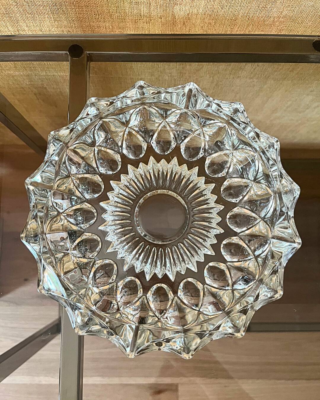 Grand cendrier vintage en cristal taillé – Années 60/70