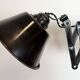 Industrial Black Enamel Scissor Wall Lamp, 1930s