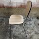 Series of 4 old formica chairs white grey + feet compass metal chrome 70's