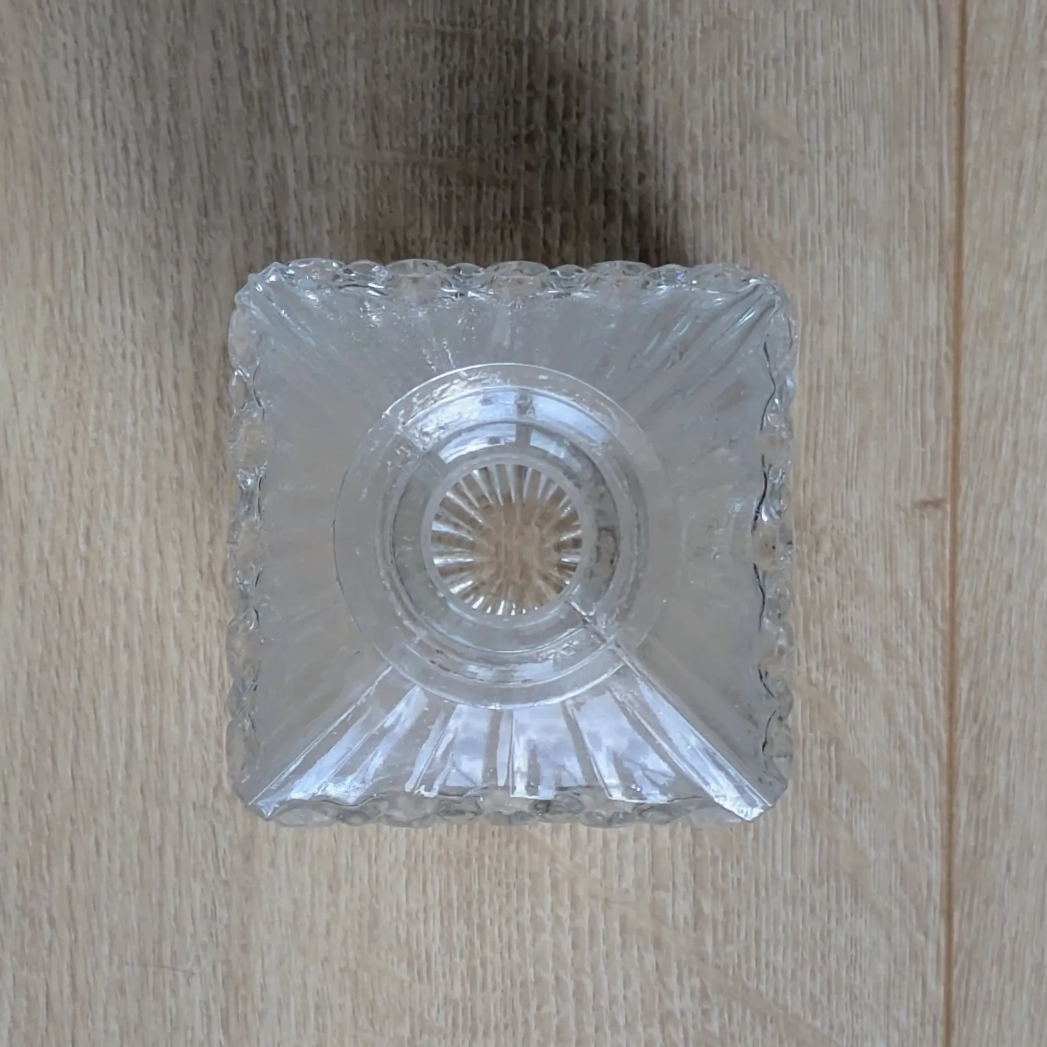 Square Whisky Carafe with Diamond Point Decoration in Moulded-Cut Glass