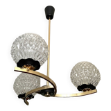 Chandelier 3 brass lights 1950