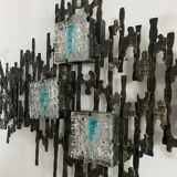Brutalist Wall-Mounted Lamp & Coat Rack Sculpture by Angelo Brotto