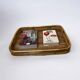 Rattan and brass tray, Italy, circa 1970s