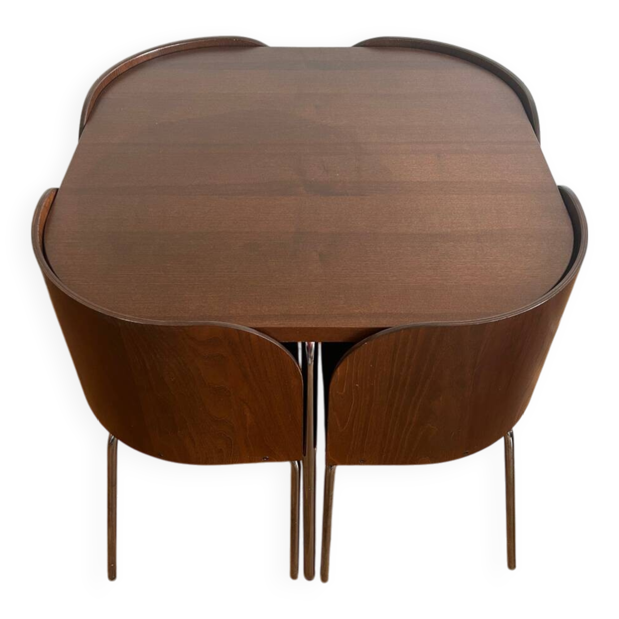 Set of table and 4 teak chairs, Fusion model by Sandra Kragnert for IKEA, Sweden, 1970s: