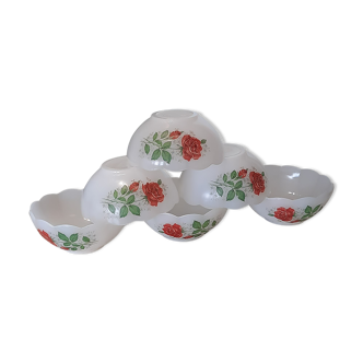 Small collar cups floral pattern Arcopal vintage