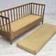 1970s, Swedish drop arm sofa/daybed, furniture fabric, oak wood.