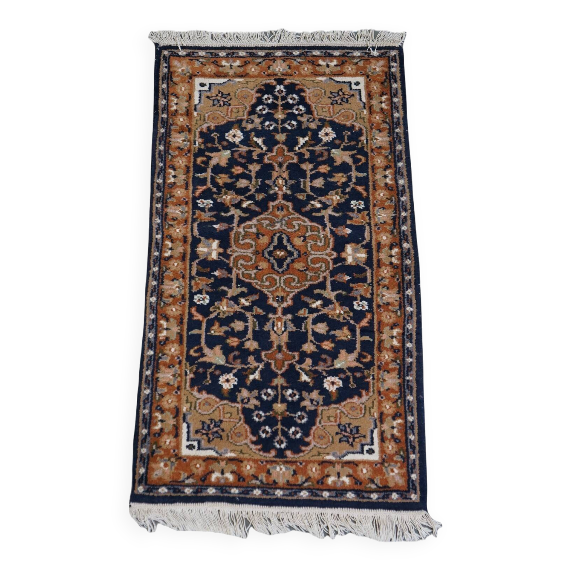 Persian rug 136x70 blue and brown