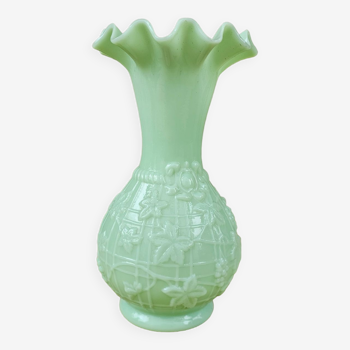 Light green fairground opaline vase