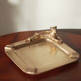 Leopard brass ashtray