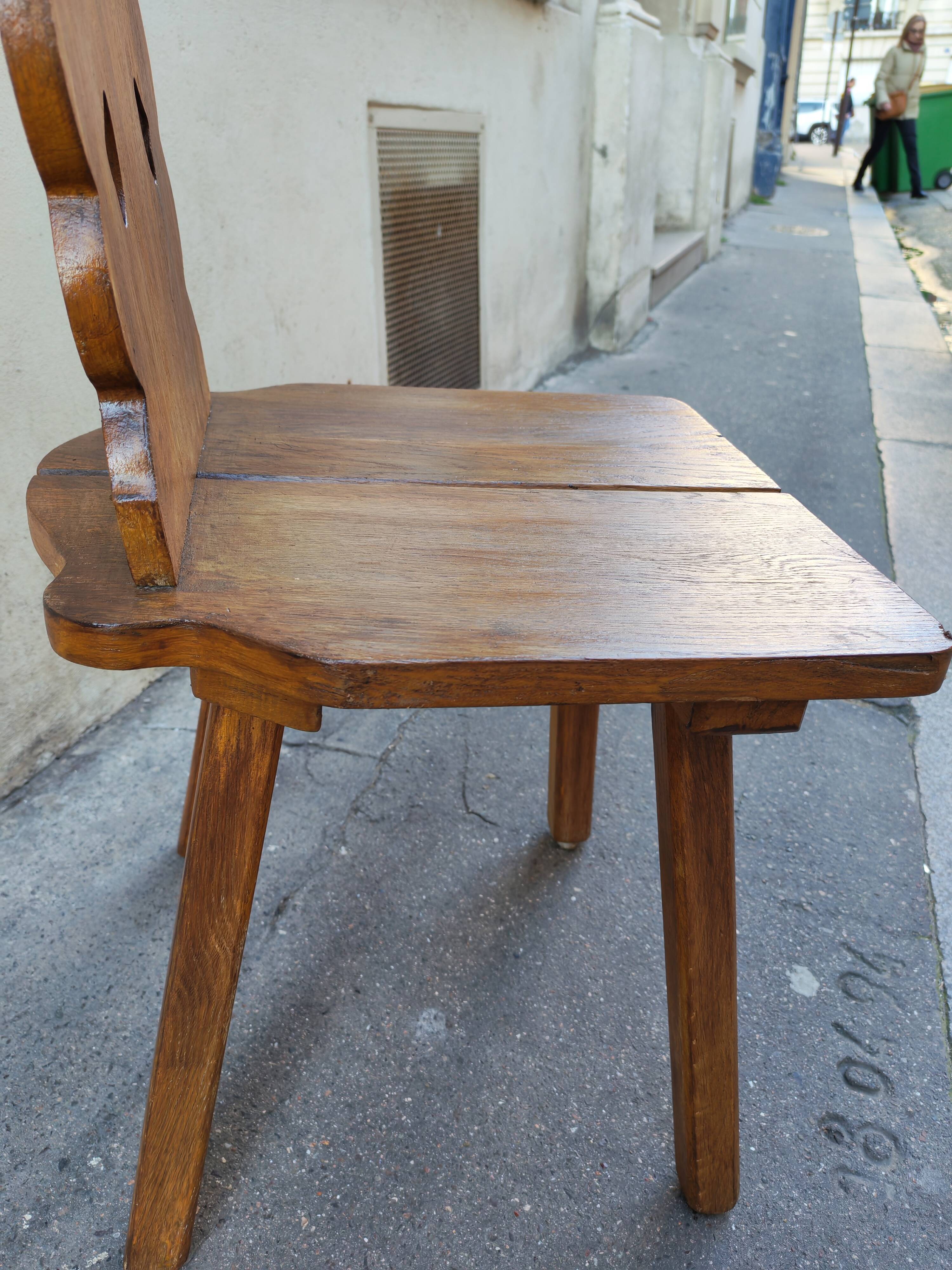 1960s solid wood folk chair