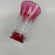 Vase en cristal rose de Val Saint Lambert. Vers 1960.