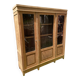 Raw wood display case with 3 doors, oak
