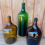 Bombonne en verre vert vintage