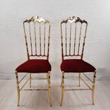 Paire de chaises Chiavarine, laiton