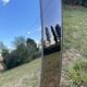 Vintage Wall Mirror, smoked glass, two-tone circa 1980s