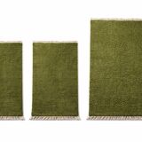 Set of 3 Handmade Green Rugs – 2x (2.5x1.5 m) + 1x (3x2 m)