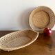 Pair of vintage braided rattan baskets