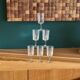 Set of 6 glasses on foot wine or liqueur decoration engraved features art deco