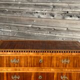Chest of drawers in Louis XVI period marquetry with castle brand