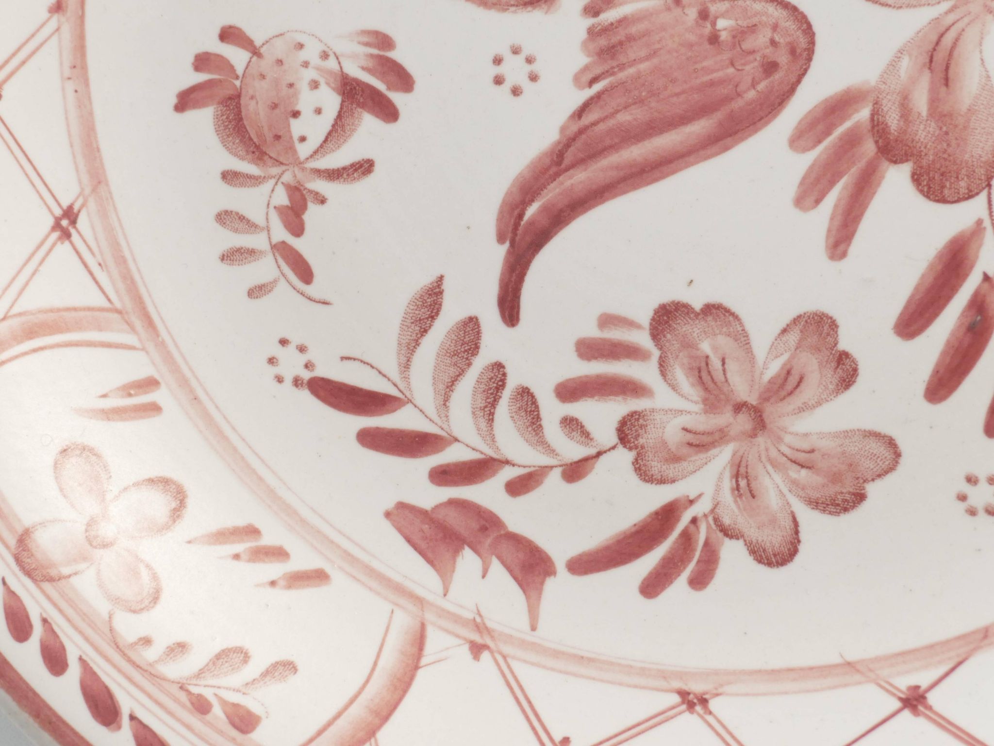 Folk Art Dish with Red Floral Motif by Ilse Claesson for Rörstrand, Sweden 1930