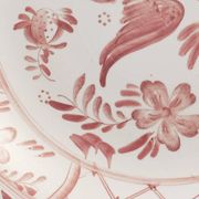 Folk Art Dish with Red Floral Motif by Ilse Claesson for Rörstrand, Sweden 1930