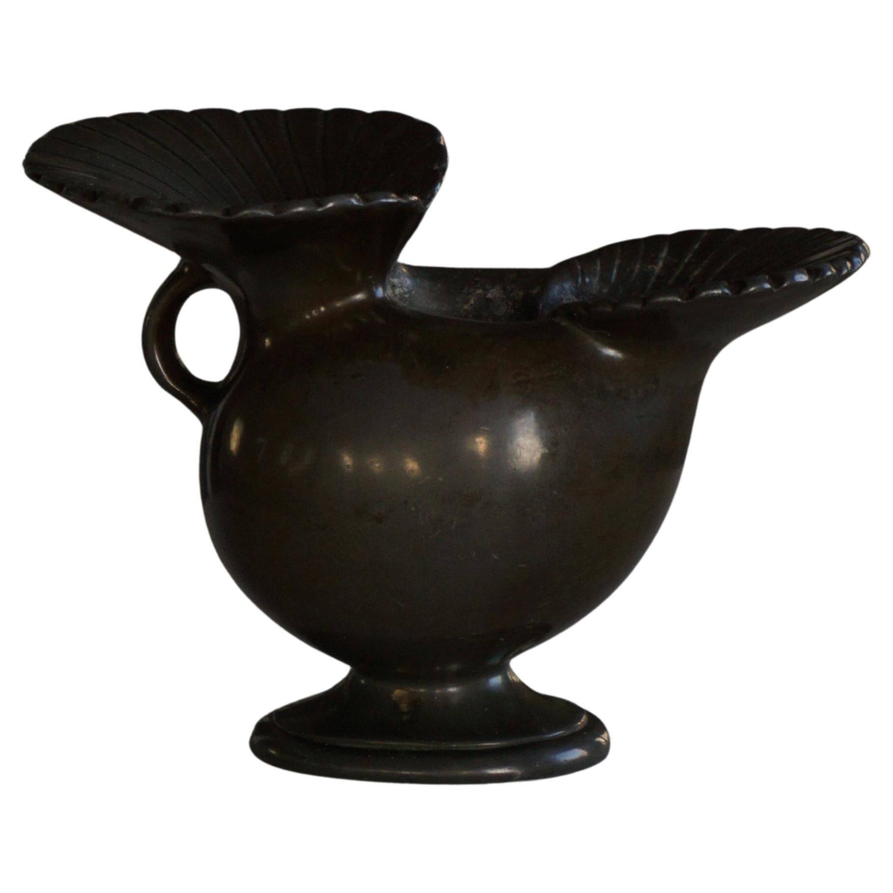 Danish Scandinavian Art Deco Diskometal vase by Just Andersen, model D-118, 1930.