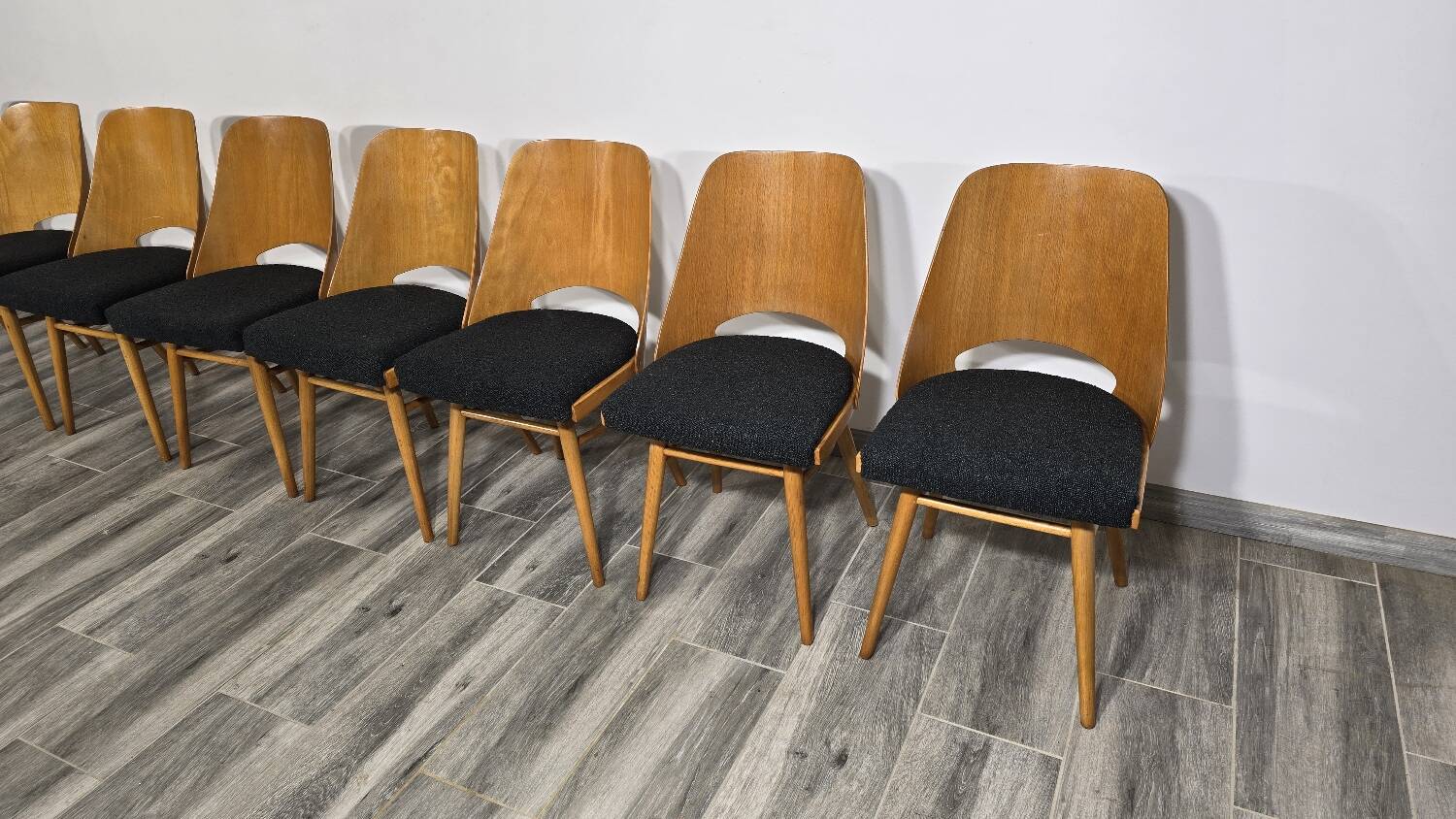 Dining Chairs by Radomir Hoffman for Ton, 1950s, Set of 8