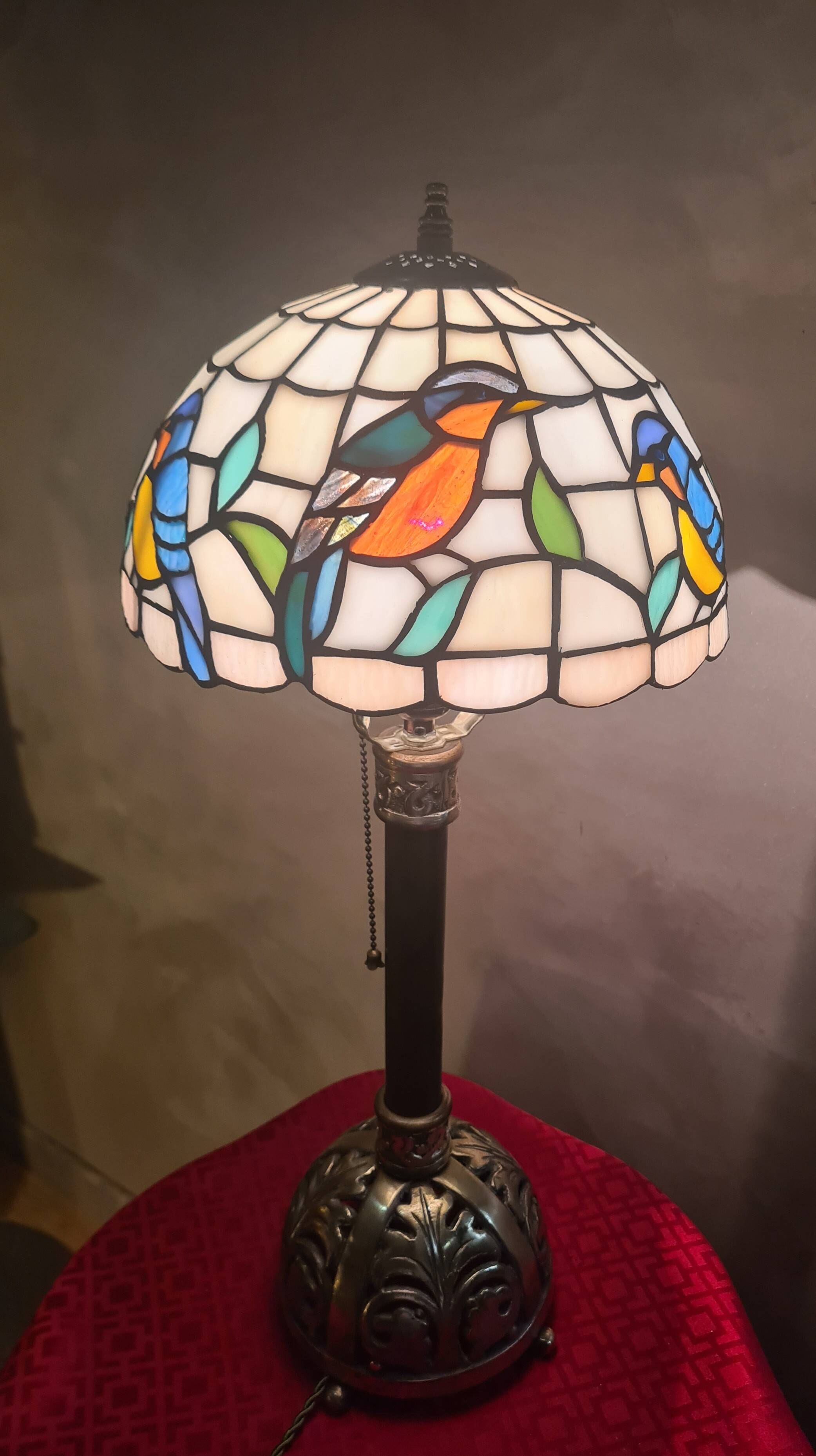 bronze and brass Art Nouveau floor lamp, very old, 60x27 lampshade