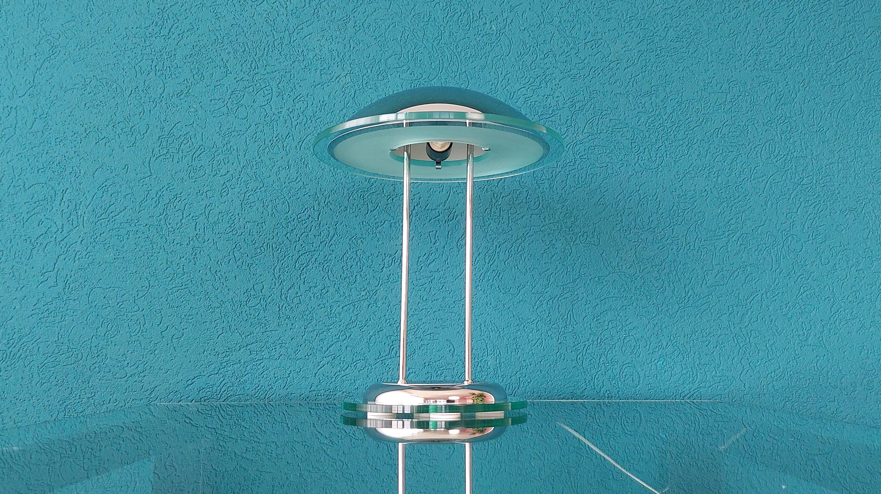 Postmodern Chrome Table Lamp by Herda, 1980´s.