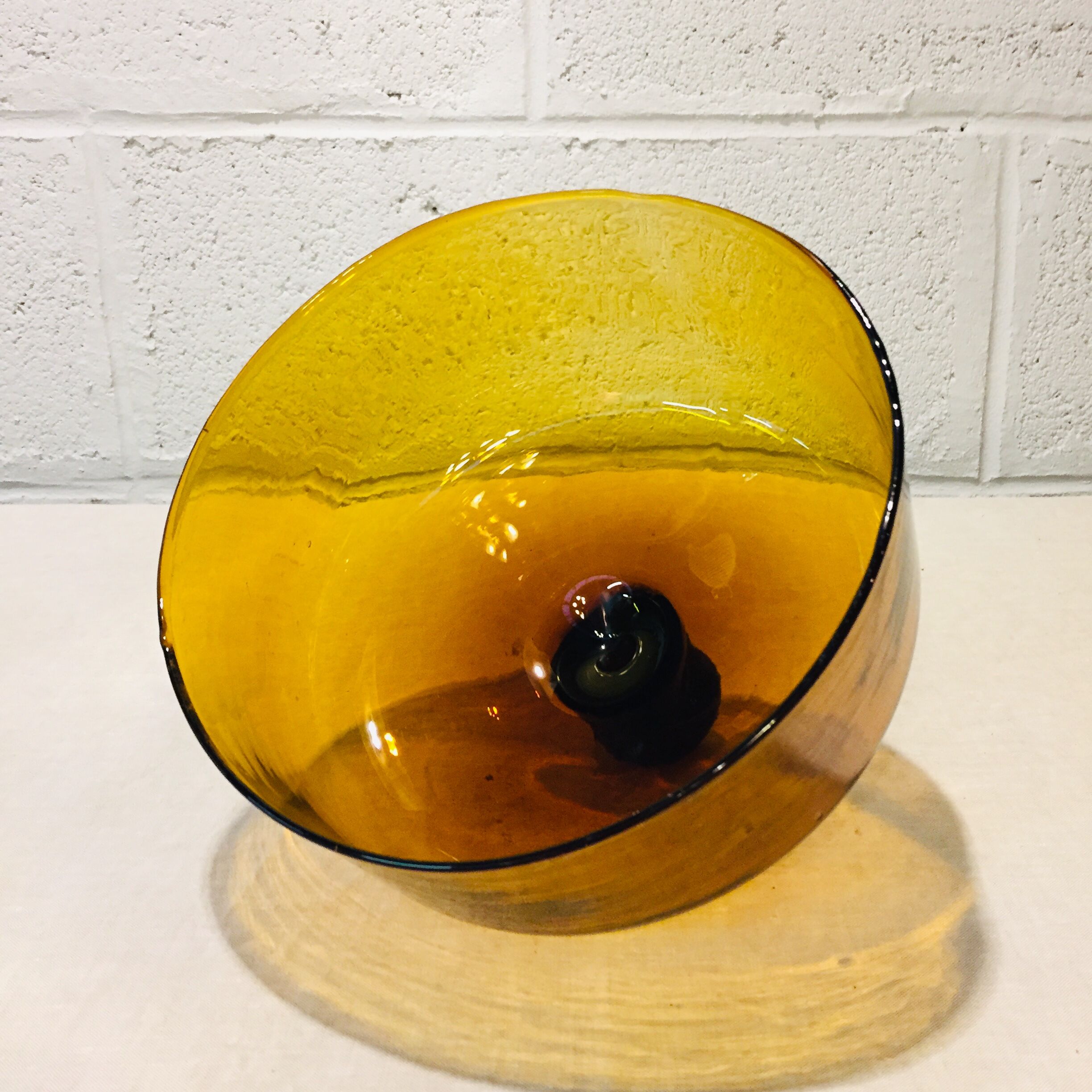 Colorful smoked glass bell, vintage 70s
