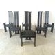 Post modern high back dining chairs, set of 6, 1970s