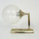 Pair of chrome metal wall sconces and blown glass