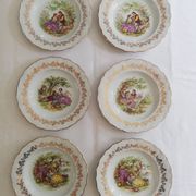 Lot vintage porcelain plates by Digoin Fragonard