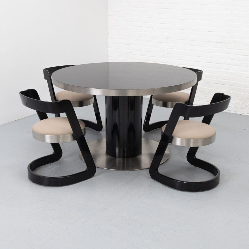 Willy Rizzo Dining Set Italy 1970s