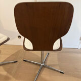 Lot of 4 vintage swivel chairs in the style of Arne Jacobsen, Scandinavian.