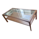 Coffee table in solid cherry and glass
