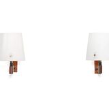 Appliques murales italiennes par Esperia en teck avec verre, années 1950.