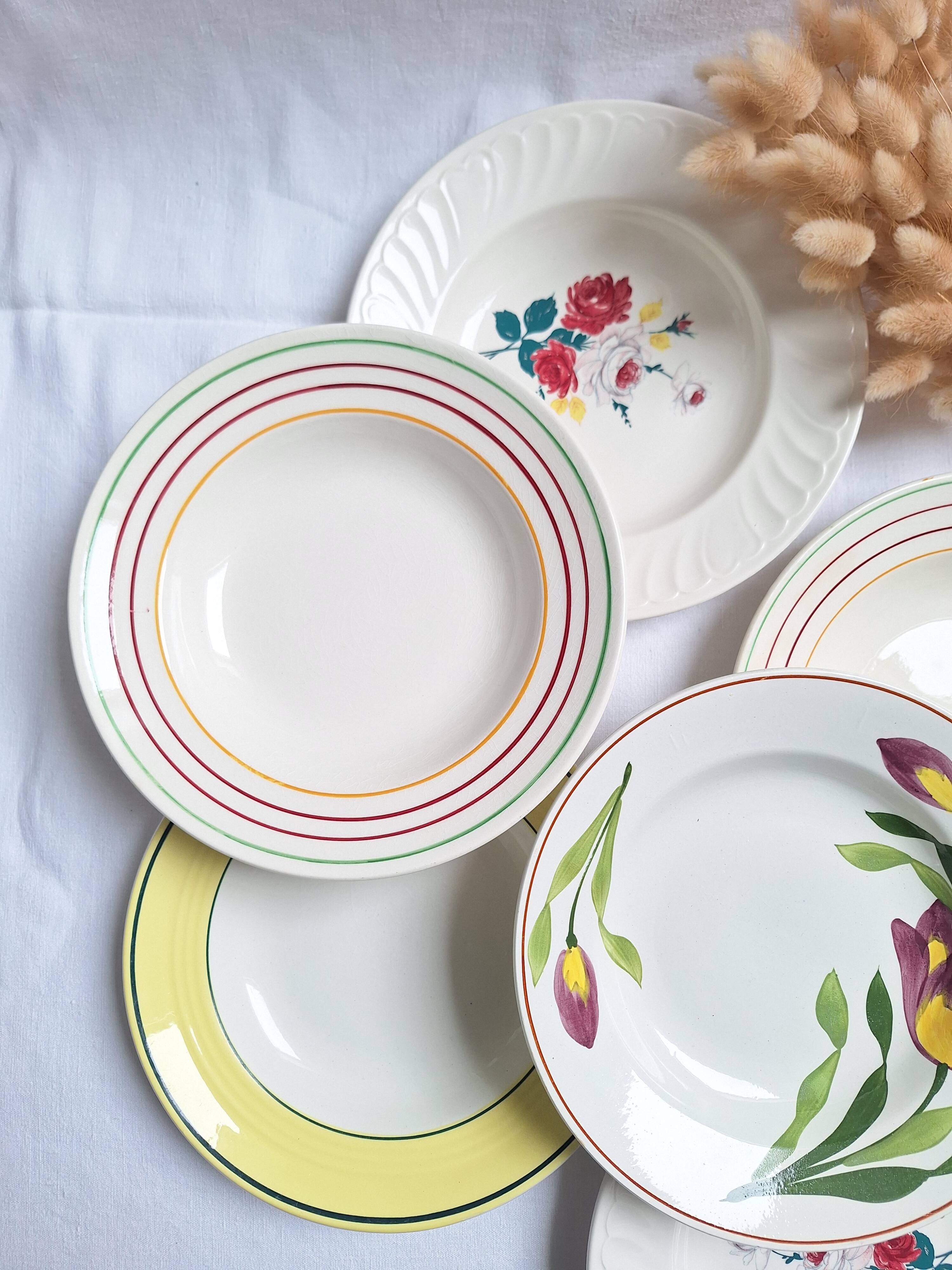 St Amand, Gien, Vintage soup plates