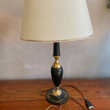 Lampe de bureau cuir et laiton