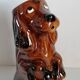 Zoomorphic dachshund dog pitcher in majolica slip