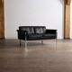 Horst Brüning Model 6912 two seater sofa in black leather for Kill International, Germany 1967