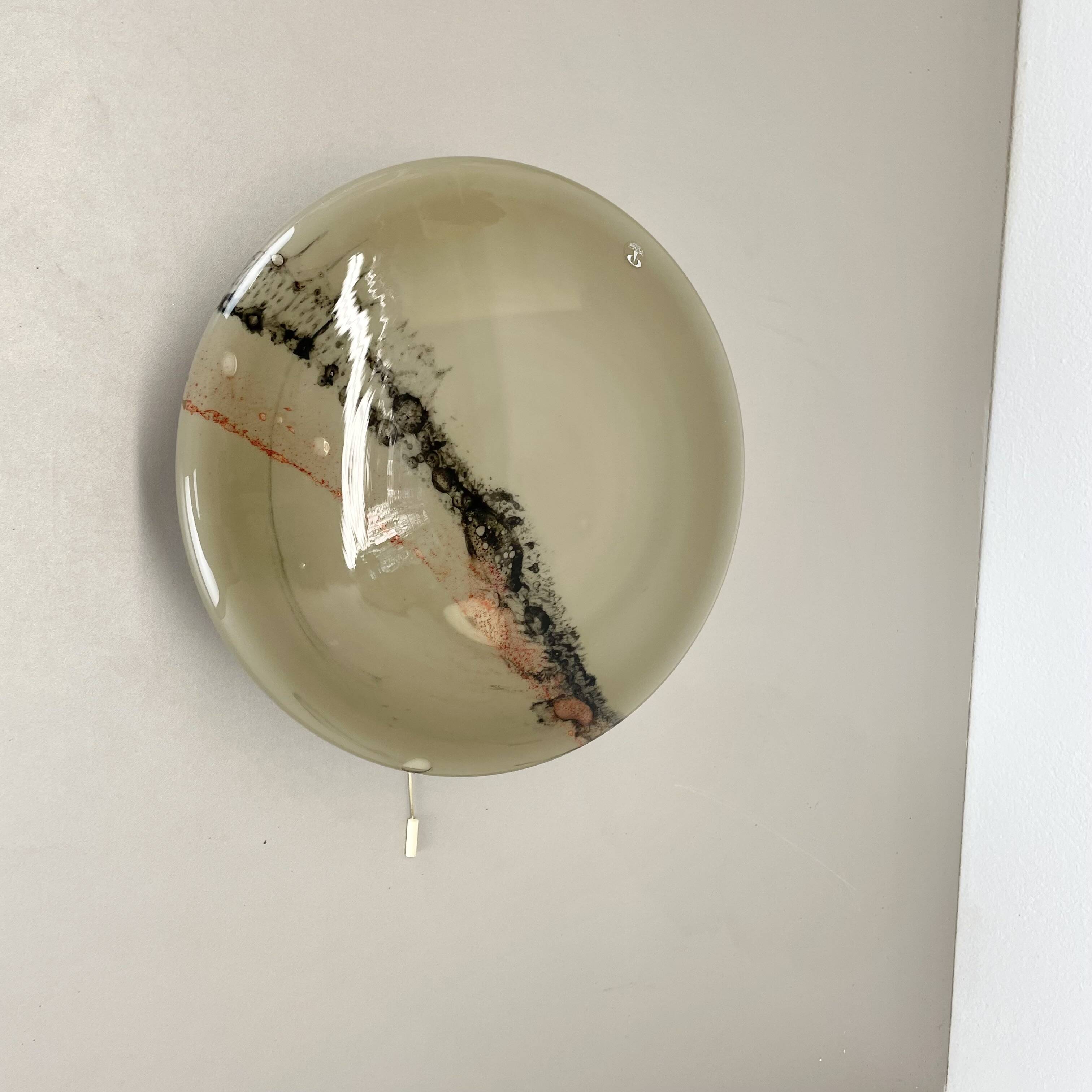 Abstract "cirrus" glass sconce wall light by peill & putzler, germany, 1980s