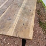 Rustic farm table in old patinated solid oak - 1900s