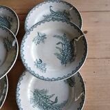 6 old Terre de fer flat plates