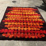 Large Vintage Scandinavian Space Age Wool Rug Circa 1970