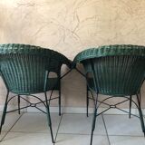 Paire de fauteuils en rotin