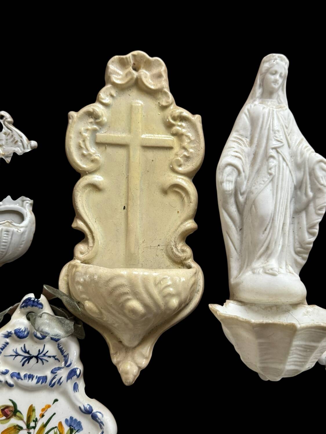 Collection of holy water fonts